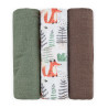 PETITE&MARS 415366 Zestaw pieluszek z muślinu bambusowego 3 szt 68x68 cm Forest Fox
