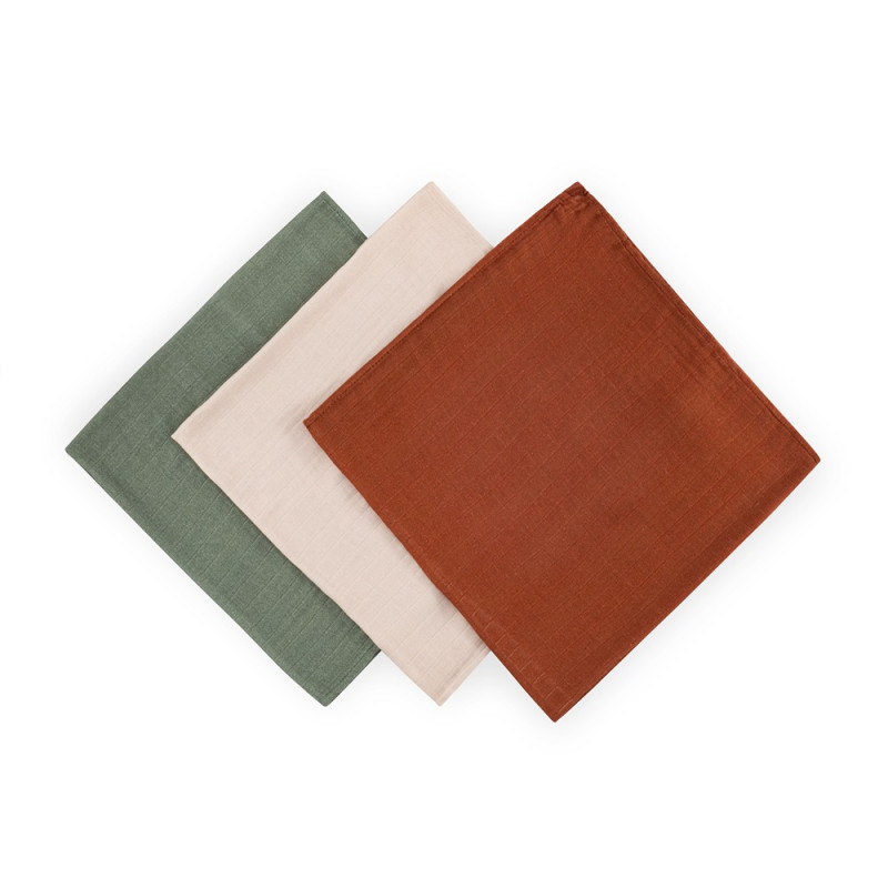 PETITE&MARS 415370 Zestaw pieluszek z muślinu bambusowego 3 szt 68x68 cm Earth Tones