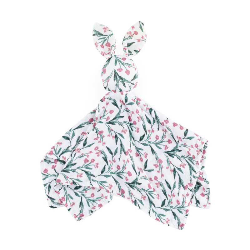 PETITE&MARS 416364 Bambusowa muślinowa przytulanka Hugo Pink Meadow