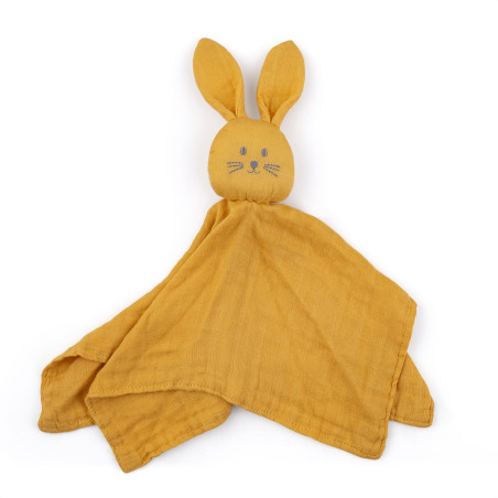 PETITE&MARS 416819 Bambusowa muślinowa przytulanka Hugo Intense Ochre