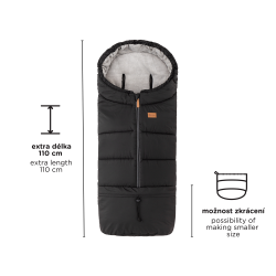 PETITE&MARS 531906 Zimowy śpiworek Jibot 3w1 Ink Black