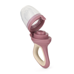 PETITE&MARS 581798 Silikonowy gryzak do podawania owoców dla niemowląt Fruzi Rose Sand 6 m+