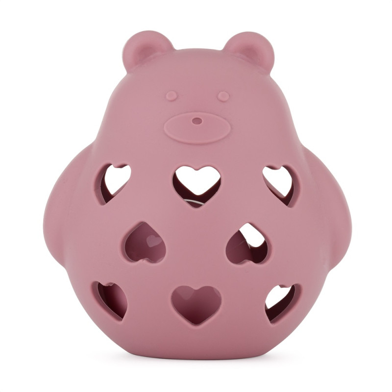 PETITE&MARS 606820 Silikonowa zabawka z grzechotką Bear Basil Dusty Rose