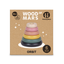 PETITE&MARS 610728 Drewniana zabawka - wieża Orbit  Aurora Pink 12 m+
