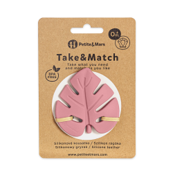 PETITE&MARS 701820 Silikonowy gryzak TAKE&MATCH Dusty Rose 0m+