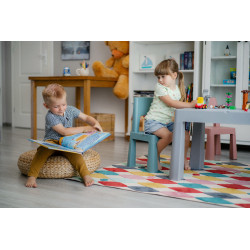 TEGGI TI-011-174 Komplet MULTIFUN 1+2 szary/różowy/turkusowy