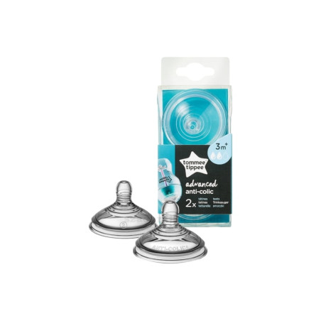 TOMMEE TIPPEE TTP 42112852 Smoczki do butelki 3m+ antykolkowy 2 szt