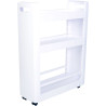 Szafka mobilna 3 półki 60x22x79cm z kółkami, biała