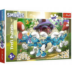 TREFL 16487 Puzzle 100 Poznaj Smerfy