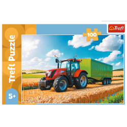 TREFL 16494 Puzzle 100 Maszyny rolnicze - traktor z przyczepą