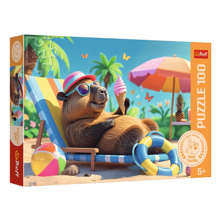 TREFL 16537 Puzzle 100 Relaks w stylu Kapibary