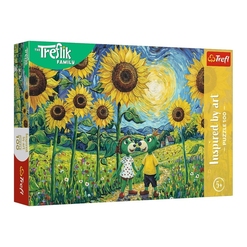 TREFL 16560 Puzzle 100 Spacer wśród słoneczników / Rodzina Treflików