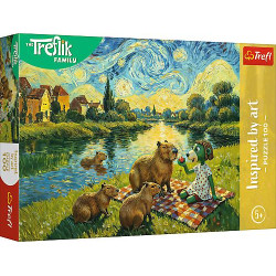 TREFL 16563 Puzzle 100 Karmiąc kapibary / Rodzina Treflików