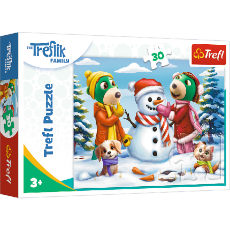 TREFL 18300 Puzzle 30 Zimowe zabawy Treflików / Rodzina Treflików