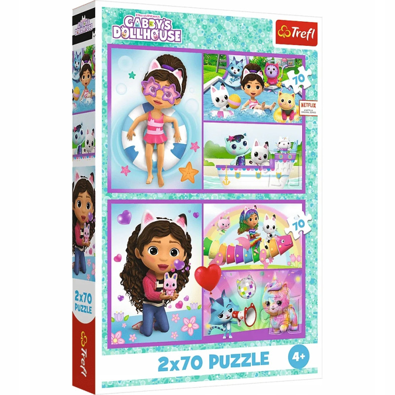 TREFL 34438 Puzzle 2x70 Baw się z Gabby