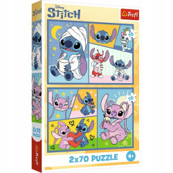 TREFL 34444 Puzzle 2x70 Ze Stitchem nie ma nudy