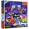 TREFL 34658 Puzzle 4w1 Poznaj Batwheels
