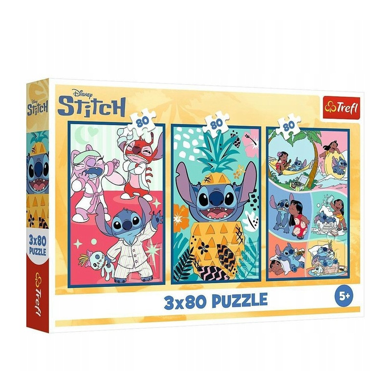 TREFL 34885 Puzzle 3x80 Świat Stitcha
