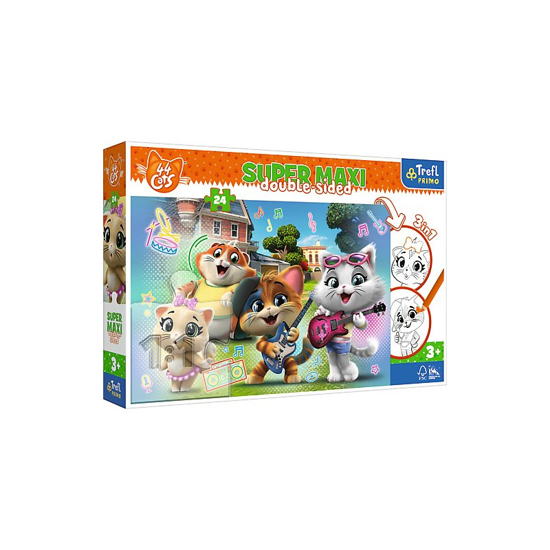TREFL 41011 Puzzle 24 SUPER MAXI Radosne koty Rainbow