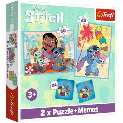TREFL 93585 Puzzle 2w1 + MEMOS Wesoły dzień Lilo & Stitch
