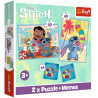 TREFL 93585 Puzzle 2w1 + MEMOS Wesoły dzień Lilo & Stitch