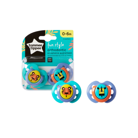 TT 43335795 Smoczek uspokajający FUN STYLE 0-6m 2 szt.