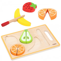 VIGA 44789 Drewniana Układanka edukacyjna Montessori Owoce