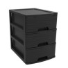 Organizer biurowy 3 szuflady A4 21L, czarny kamień z ergonomicznymi uchwytami