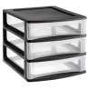 Organizer z szufladami 3A6 18x21,5x16,1 cm czarny z transparentnymi szufladami