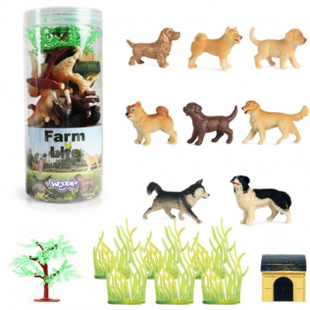 WOOPIE 47092 Zestaw figurek Piesek 16szt. Farma