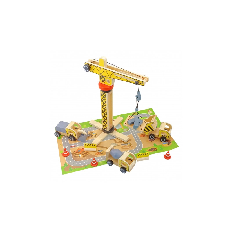 WOOPIE 51978 Plac Budowy 5w1 Ruchomy Dźwig XXL