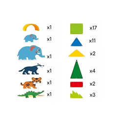 WOOPIE 558600 Klocki magnetyczne 3D Dżungla 45 el.