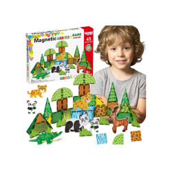 WOOPIE 55877 Klocki magnetyczne 3D Zwierzęta 45 el.