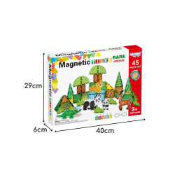 WOOPIE 55877 Klocki magnetyczne 3D Zwierzęta 45 el.