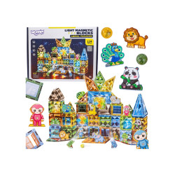 WOOPIE 55938 Klocki magnetyczne Świat zwierząt 124 el.