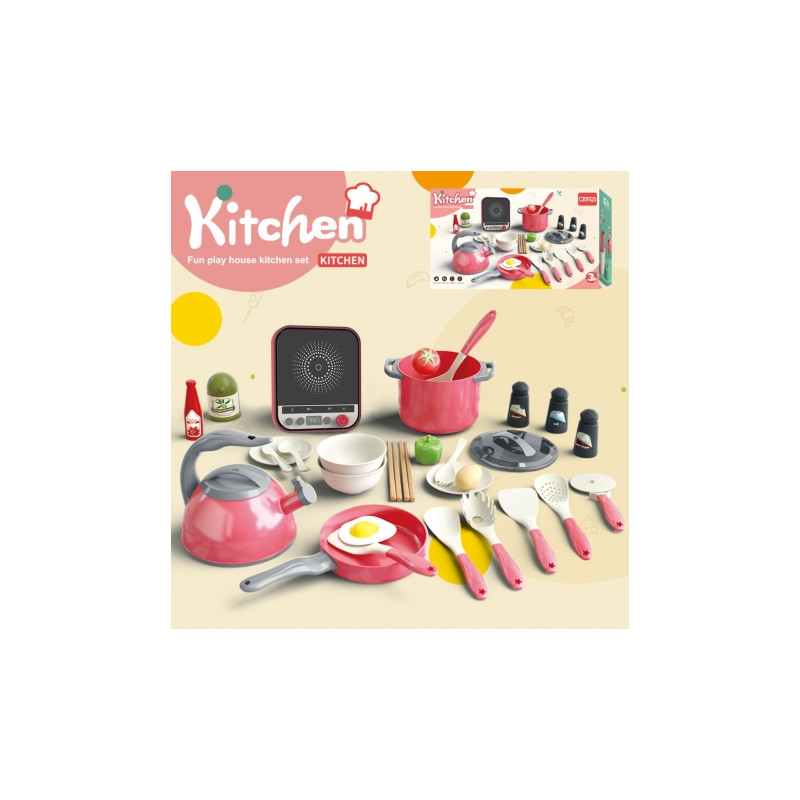 WOOPIE 56515 Zestaw Narzędzi Kuchennych Różowy 24el.