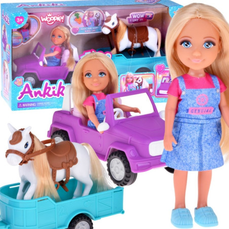 WOOPIE 57642 ROYAL Lalka Niki Zestaw z Koniem Samochód