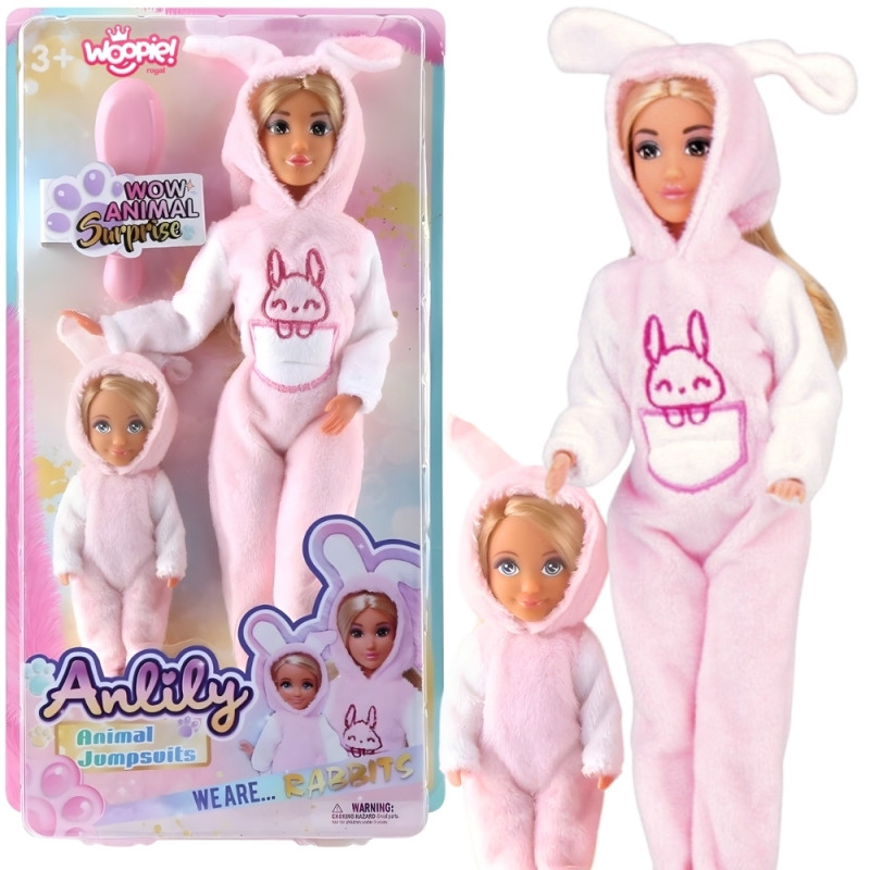 WOOPIE 58014 ROYAL Lalki Kombinezony Różowe Króliczki