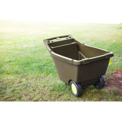 Taczka ogrodowa 140L z tworzywa z recyklingu 2 koła, z uchwytami, zielona
