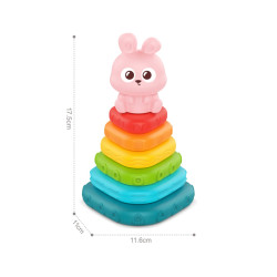 WOOPIE BABY 59332 Piramidka sensoryczna wieża króliczek