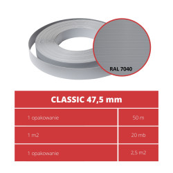 Taśma ogrodzeniowa 50mb Thermoplast® CLASSIC LINE 4,75cm SZARA