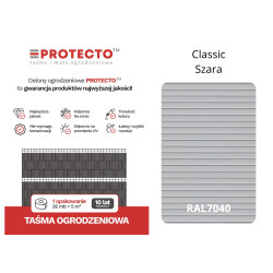 Taśma ogrodzeniowa 50mb Thermoplast® CLASSIC LINE 4,75cm SZARA