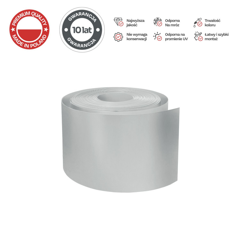 Taśma ogrodzeniowa ROLKA 26mb BASIC 19cm PROTECTO™ SZARA
