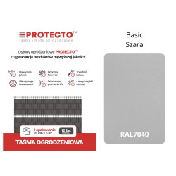 Taśma ogrodzeniowa ROLKA 26mb BASIC 19cm PROTECTO™ SZARA