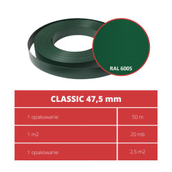 Taśma ogrodzeniowa 50mb Thermoplast® CLASSIC LINE 4,75cm ZIELONA