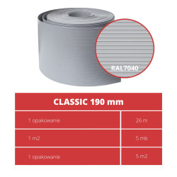 Taśma ogrodzeniowa ROLKA 26mb CLASSIC 19cm PROTECTO™ SZARA
