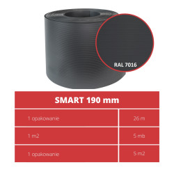 Taśma ogrodzeniowa  ROLKA 26mb SMART 19cm PROTECTO™ GRAFIT