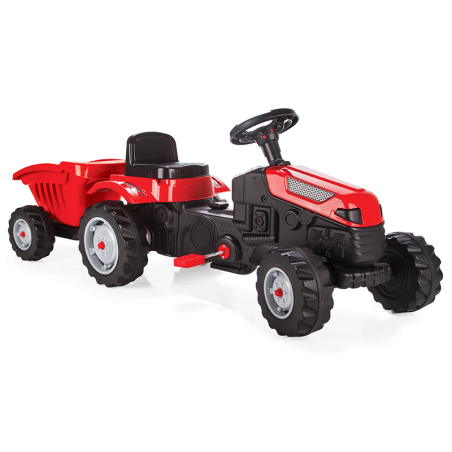 ARTYK 073168 PILSAN Traktor na pedały z przyczepą czerwony