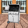 Grill gazowy stacjonarny MERIDIAN 3 ze stali nierdzewnej