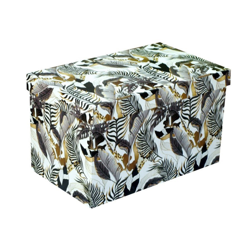 Pudełko dekoracyjne, porządkowe 300x180x190 mm kaszerowane PALMA 2 - LIŚCIE